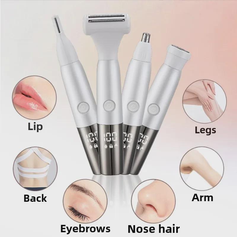 Многофункциональная женская электробритва с цифровым дисплеем для удаления волос в интимной зоне и подмышками