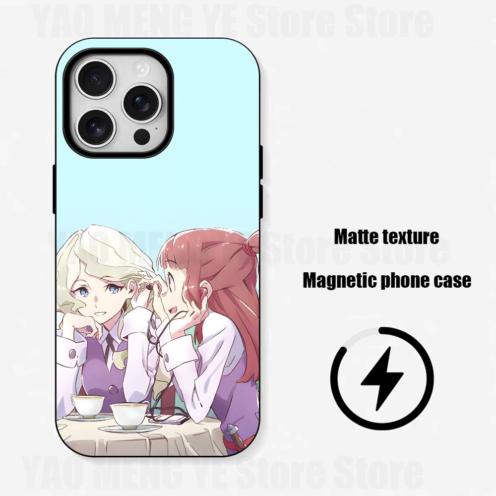 Little Witch A-Academia Frosted Silicone For Phone Case For Iphone 11,12,13,14,15,16,17 Pro Max X Wireless Magnetic Bumper Cover