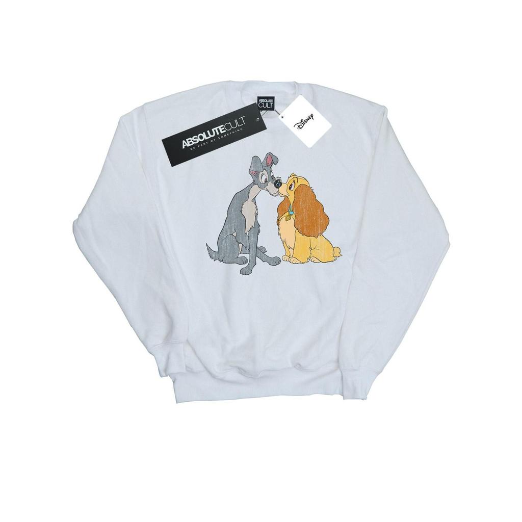 Disney Womens/Ladies Lady And The Tramp Distressed Kiss Sweatshirt