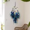 High-end Light Luxury Dream Catcher Feather Hanging Decoration Crystal Stone Hand-woven Wind Chime Living Room Wall Decoration