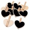50PCS Creative Wooden Clip Valentine's Day Love Small Blackboard Mini Notes Sealing Crafts Decoration