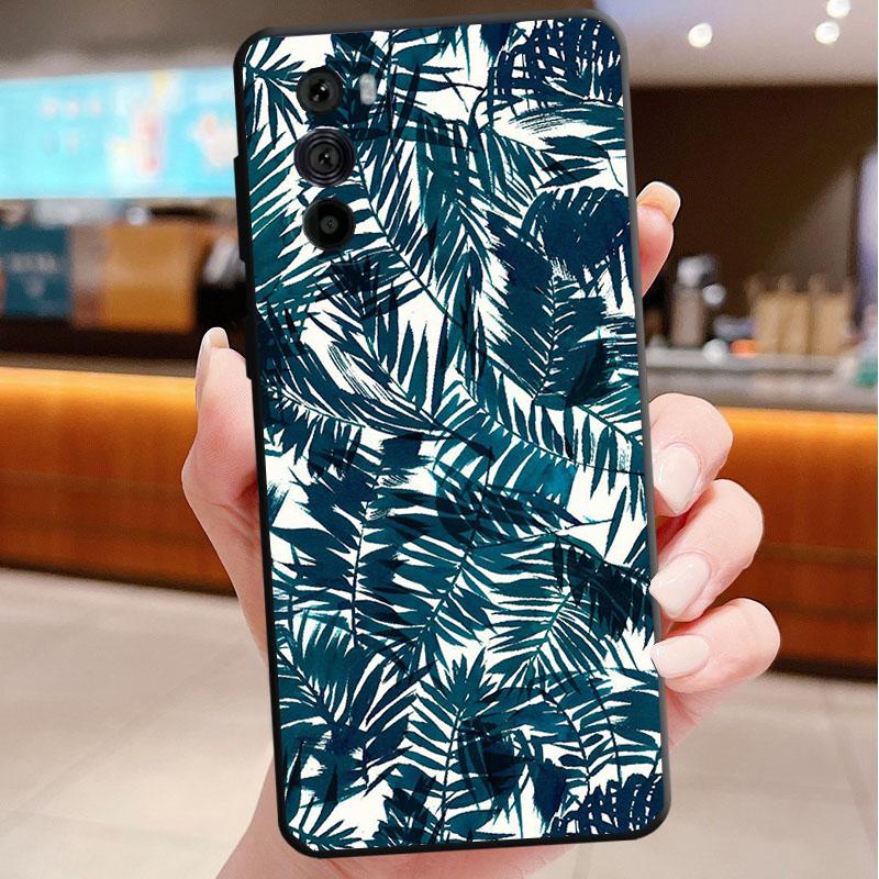 Чехол для телефона Motorola Edge 50 40 Pro 60 50 40 30 Ultra Neo Fusion Moto G85 G72 G53 G54 G84 G13 G32 Листья пальмы