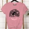 Opossum Lover Short Sleeve T-shirt Crew Neck Angry Possum Graphic T Shirts Women Funny Retro Opossum Street Cats Classic Tops