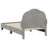 Children s Bed Frame with Headboard Light Grey 80 x 160 cm Velvet