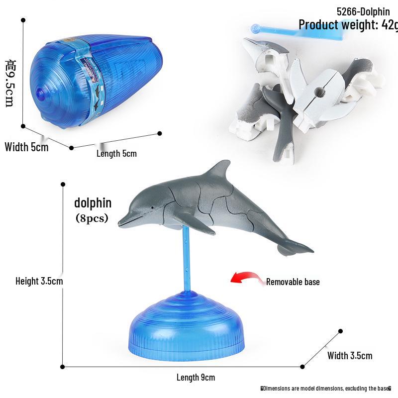 Трехмерный набор моделей морских животных: Акула, Попугай, Улитка, Рыба-клоун Креативное настольное украшение