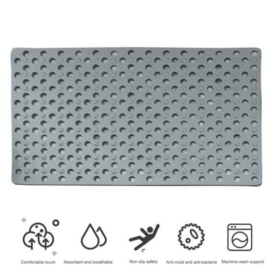 Bath Tub Shower Mat with Suction Cups Non-Slip Large Drainage Holes Design Wear Resistant