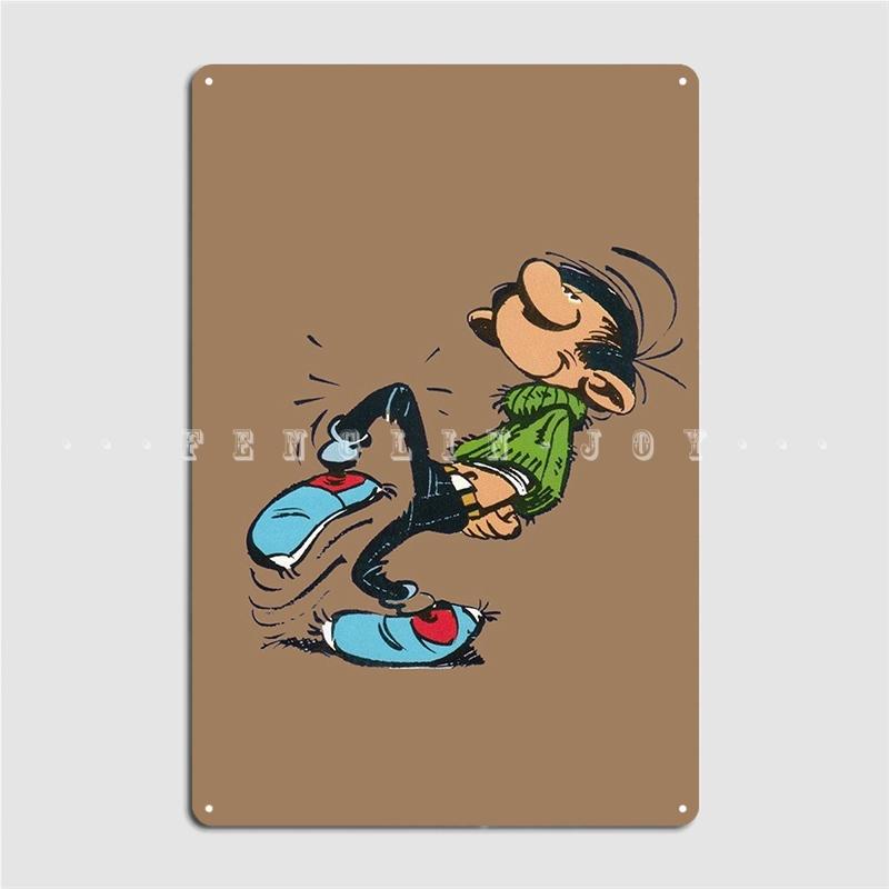 Gaston Lagaffe Metal Sign Painting Décor Garage Club Create Wall Cave Tin Sign Poster