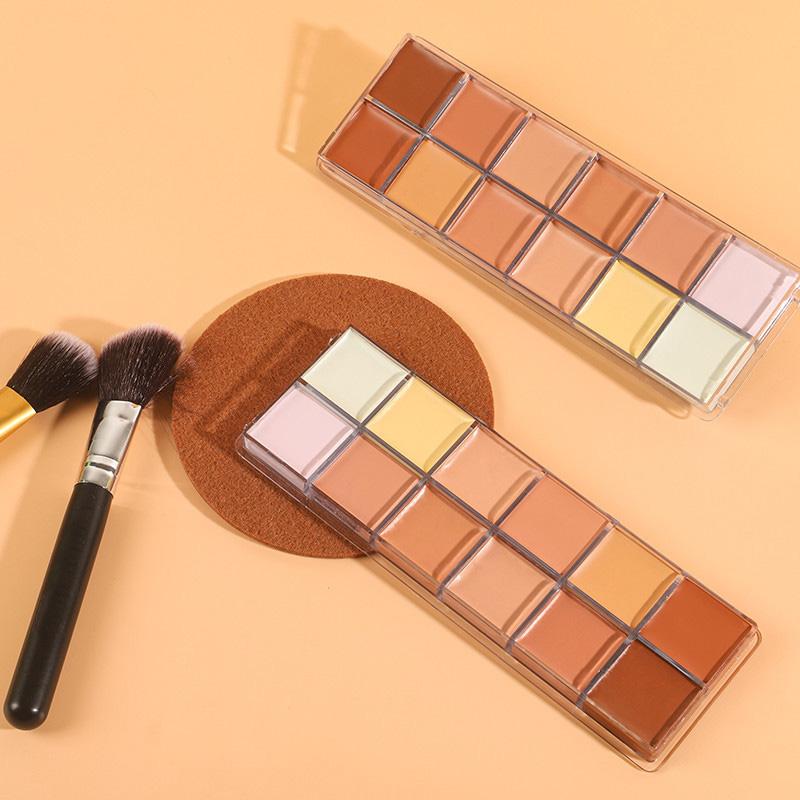Палитра консилеров 12 цветов Nude Contour Cream Acne Spot Dark Circles Cover Face Foundation Brighten Pigment Cosmetic Makeup Tool