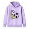 Kids Boys Girls Pullover Hoodie, Funny Cartoon Soccer Sneaker Make My Day Printed Casual Soft Warm Sport Hooded Sweatshirt for Daily Wear