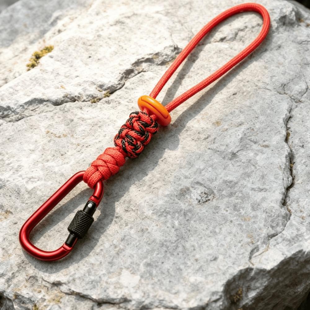Braided Rope Water Bottle Lanyard Zinc Zinc Alloy Carabiner Hook Essential Key Chain Lanyard Mountaineering
