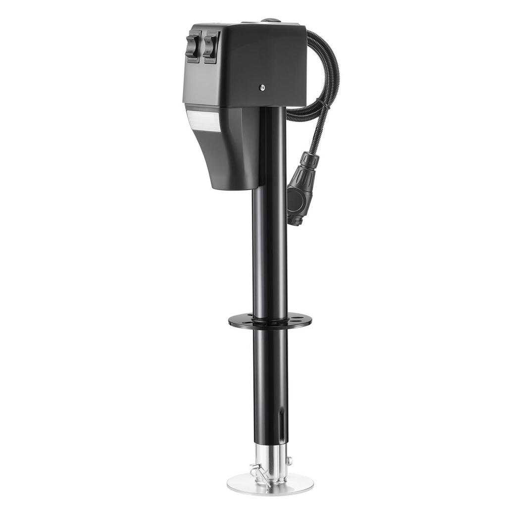 Electric Trailer Jack, 2268 kg Capacity, Electric Power Tongue Jack with Waterproof Protective Cover & LED Light for Travel Trailer, Camper, RV,