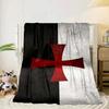 Knights Templar Symbol Blanket Flannel Blanket for bed, sofa, Camping, Hiking, Picnic Essentials, gift for family Fan gifts