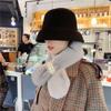 Thicken Shawl Faux Rabbit Fur Plush Neckerchief Wrap Neck Warmer Cross Scarf Solid Color