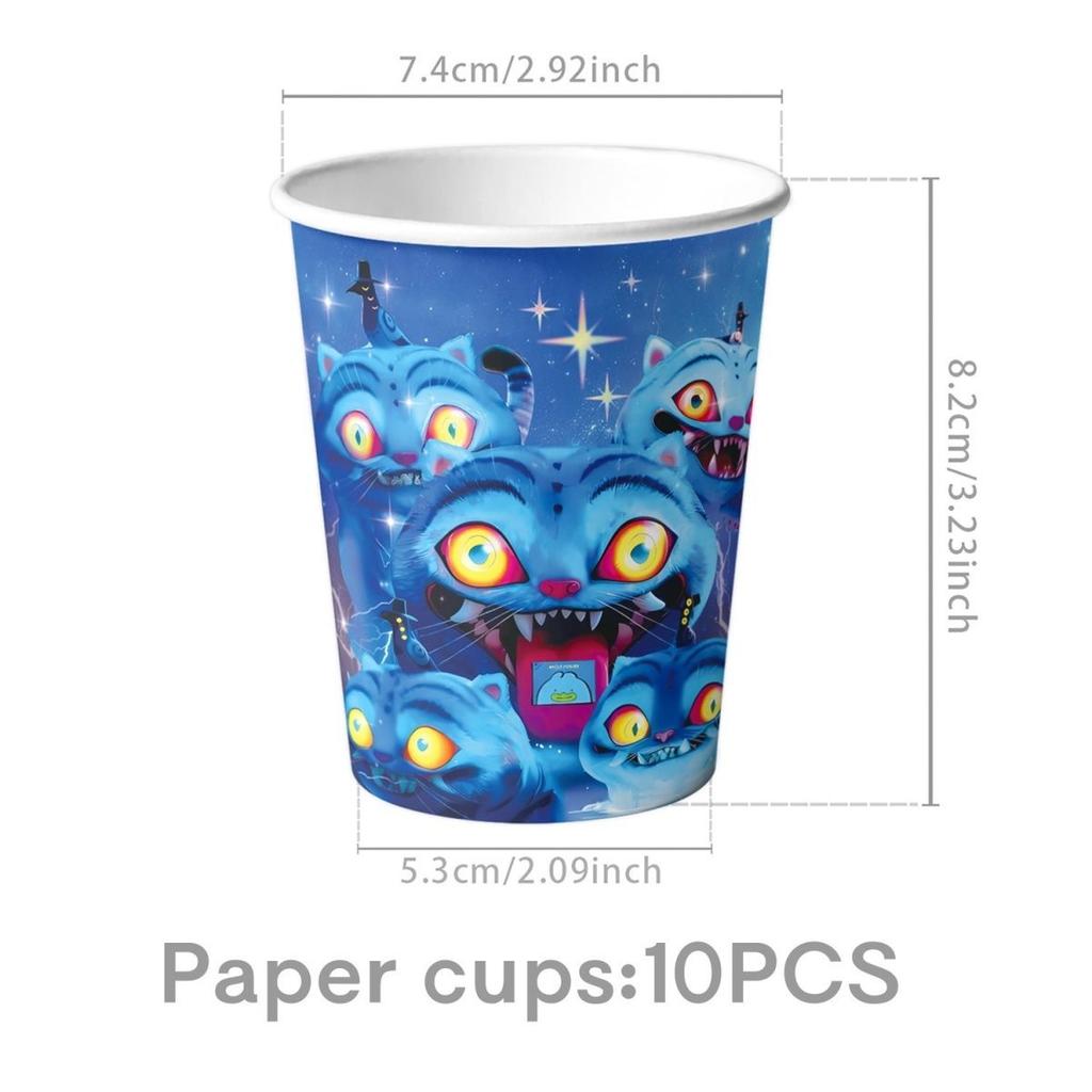 Witch Hunter Team Themed Tableware Set, Party Supplies, Birthday Decoration and Arrangement Props, Tableware, Banner, Tissue Set