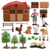 Farm Animal Pvc Model Set With Miniature House And Scenic Plants For Kids And Collectors