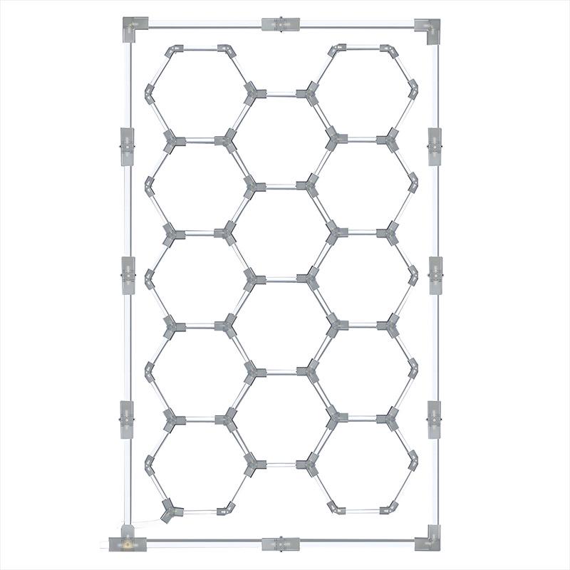 Hexagonal Waterproof LED Honeycomb Lamp for Gyms, Barbershops, and Car Washes.