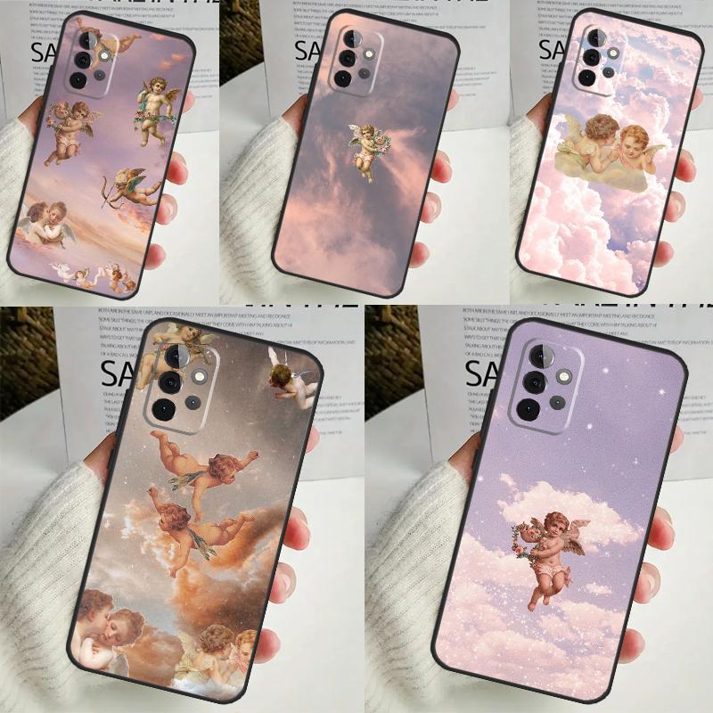 Чехол с мультяшным принтом ангела для Samsung Galaxy A34 A35 A14 A15 A25 A53 A33 A13 A52 A32 A12 A51 A71 A54 A55