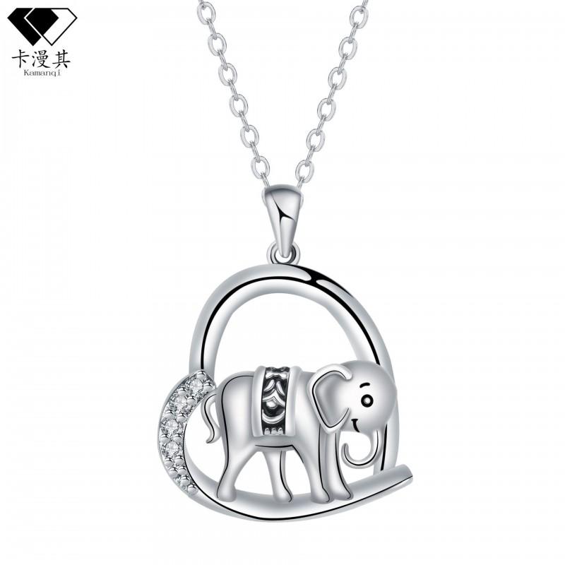 Plated Elephant Pendant Necklace Women Fashion OL Style Cross Chain Jewelry Animal Motif 2025
