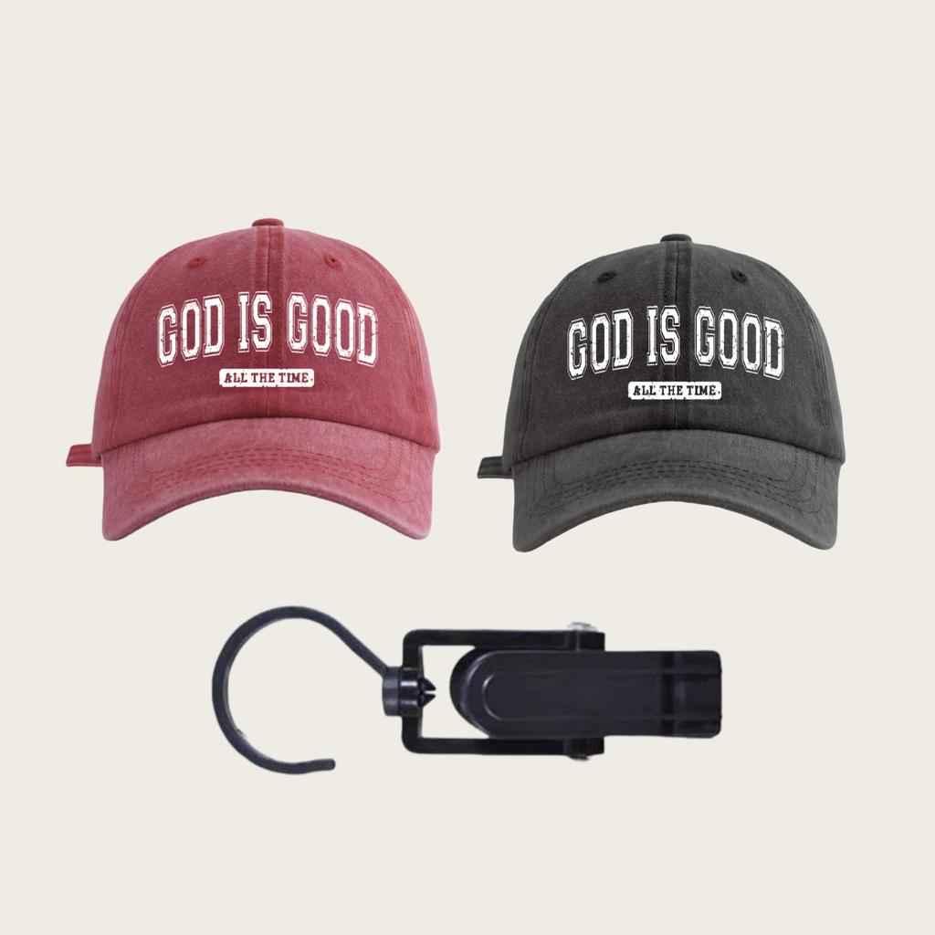 GOD IS GOOD Печатная Стирка Водой Бейсболка Простая, Повседневная, Модная, Регулируемый Размер Для Активного Отдыха, Ежедневного Использования, Вечеринки, Отпуска