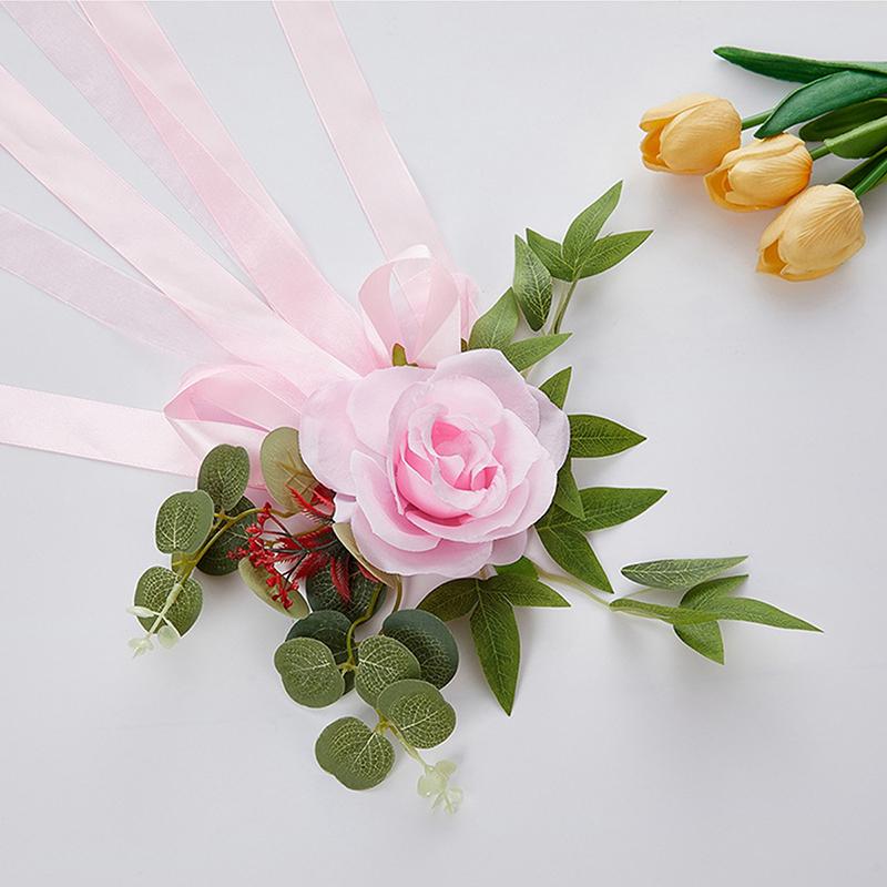 1 шт., цветок розы на стул для церкви, автомобиля, деревенская свадьба, искусственный цветок, свадебные принадлежности, пояса, узел, элегантный, 46x27 см