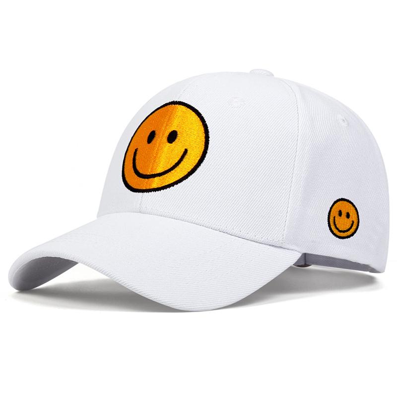 Unisex Yellow Smiling Face Embroidery Adjustable Baseball Cap Outdoor Leisure Travel Hat Men Adn Women Designer Hats Trucker Hat Golf Caps
