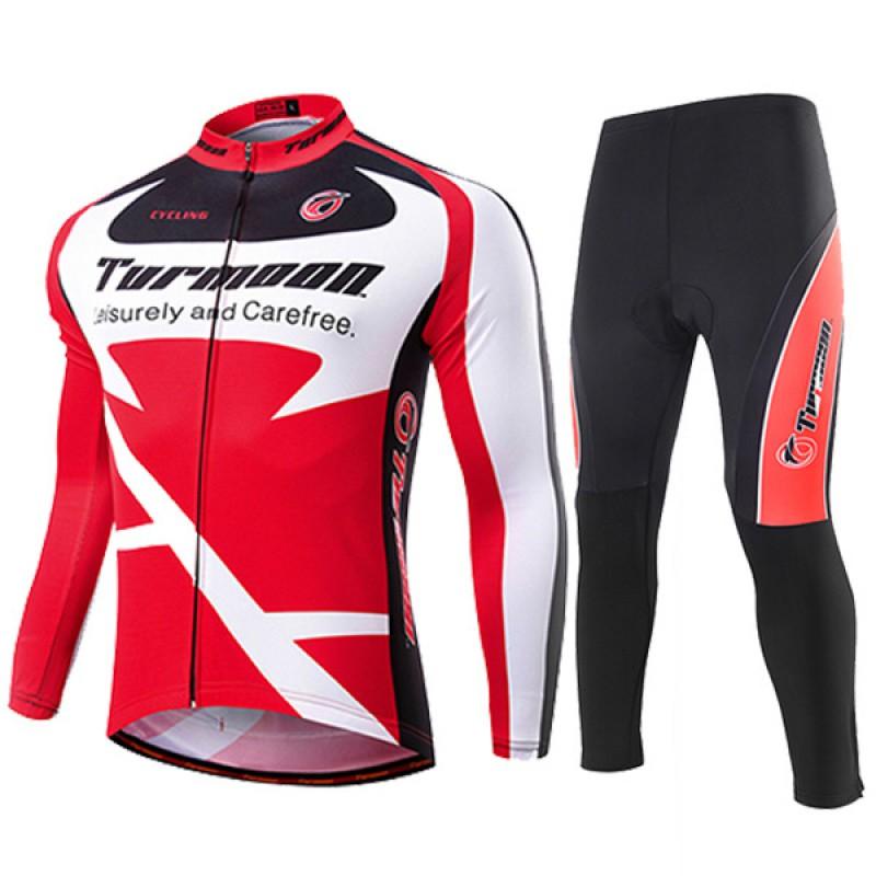 Mens Breathable Quick-Dry Long Sleeve Cycling Jersey Set Mountain Bike Riding Use
