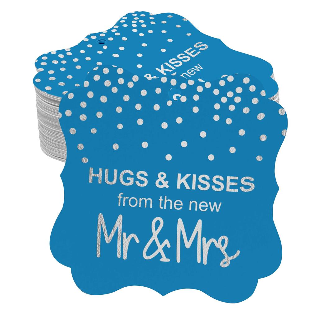 Inkdotpot Бирки для поцелуев и объятий с новой свадебной сувенирной скобой в форме подарочных бирок из настоящей золотой фольги для бонбоньерок