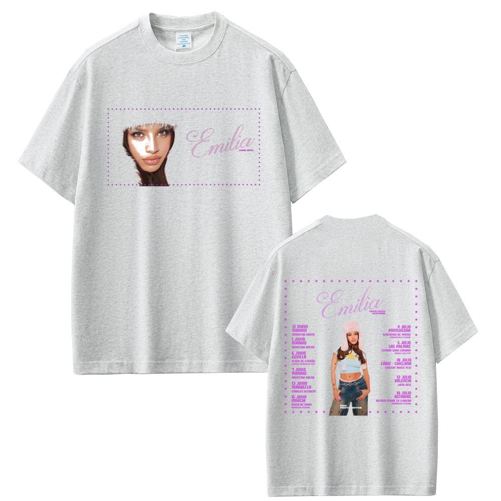 Emilia Mernes World Tour 2025 Tshirt Unisex Women Clothing Fashion Pop Music Short Sleeve T Shirts MP3 Hip Hop Casual Streetwear