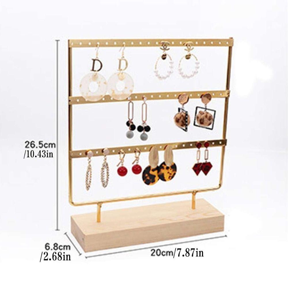 Подставка для ювелирных изделий из металла и дерева, держатель для ожерелий, стойка для хранения сережек, подставка для демонстрации сережек