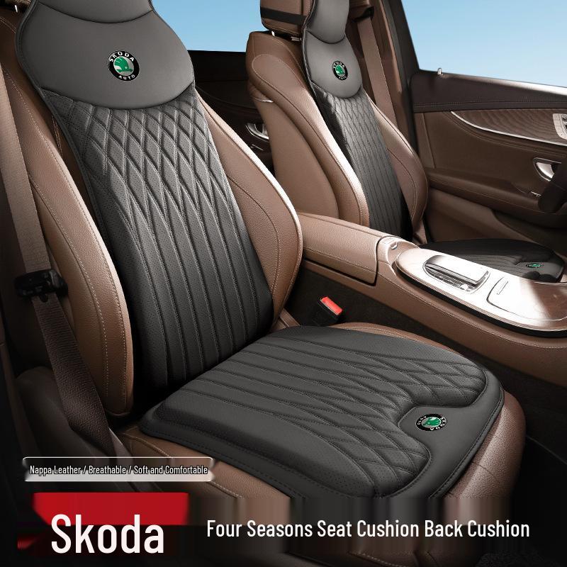 Универсальная подушка на сиденье автомобиля Skoda Octavia, Superb, Kodiaq из натуральной кожи Наппа, дышащая, для всех сезонов.