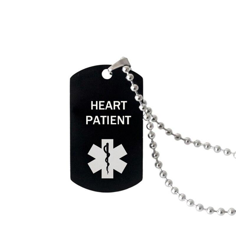 Медицинское оповещение-кулон, ожерелье диабетического типа, астма, болезнь сердца, ожерелья из нержавеющей стали для женщин и мужчин, модные аксессуары для медицинского оповещения