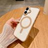 Роскошный прозрачный чехол для телефона MagSafe для iPhone 16 15 14 13 12 11 Pro Max 16e 15 Plus Магнитная беспроводная зарядка Задняя крышка