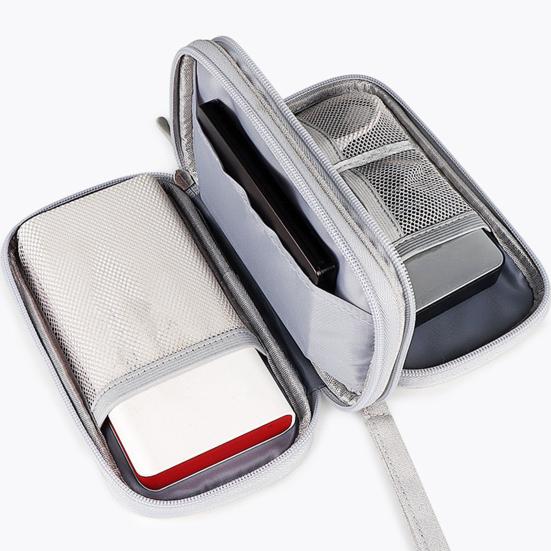 Сумка для хранения внешнего аккумулятора, многоцелевой чехол для переноски, застежка-молния, большая вместимость, сетчатый слой, органайзер для хранения кабеля и шнура