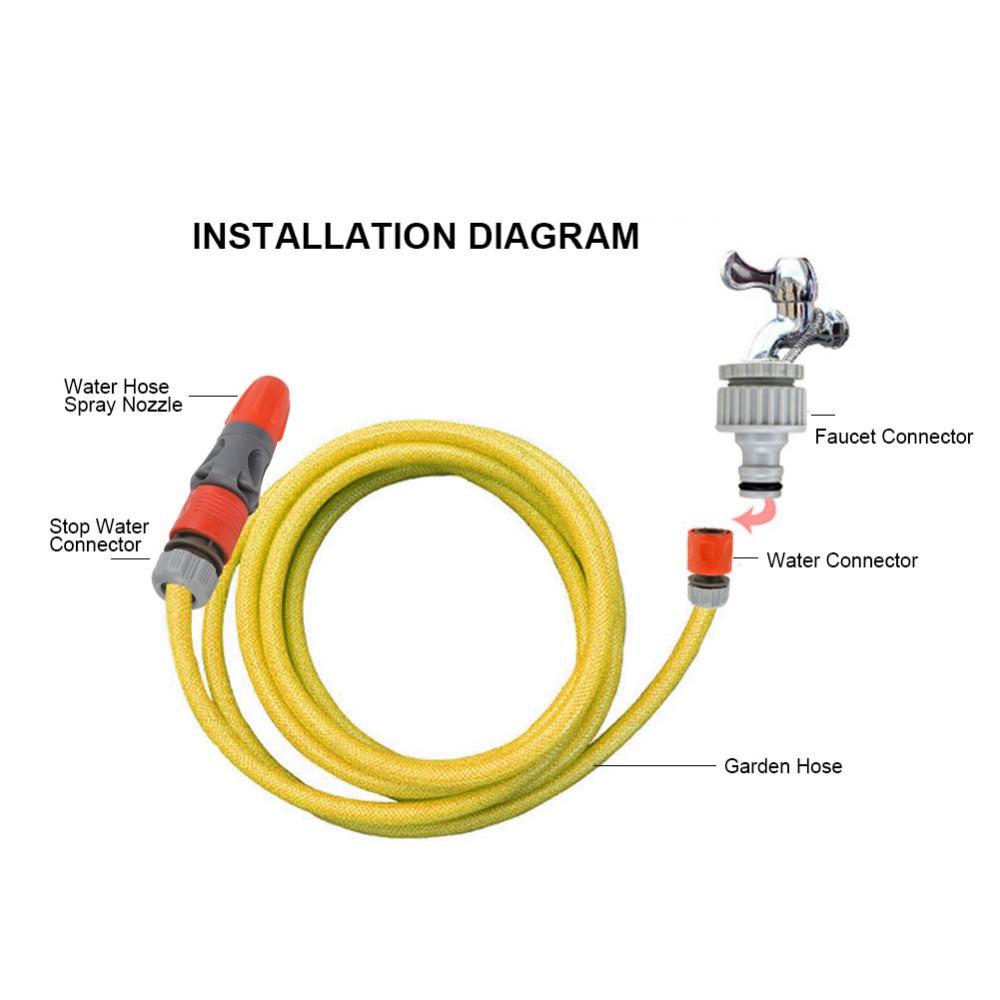 Ergonomic Handle Water Hose Sprayer Anti-Slip Hose Connector Kit Jet Nozzle  Home Garden Use