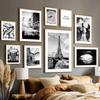 Europe Street Photograph Scenery Picture Canvas Painting Wall Art Black and White Poster and Print for Home Living Room Decor