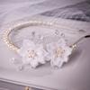 Flower Headband Pearl Rhinestone Hairband Tiara For Women Prom Party Bridal Wedding Hair Accessories Jewelry Band Headband Gift
