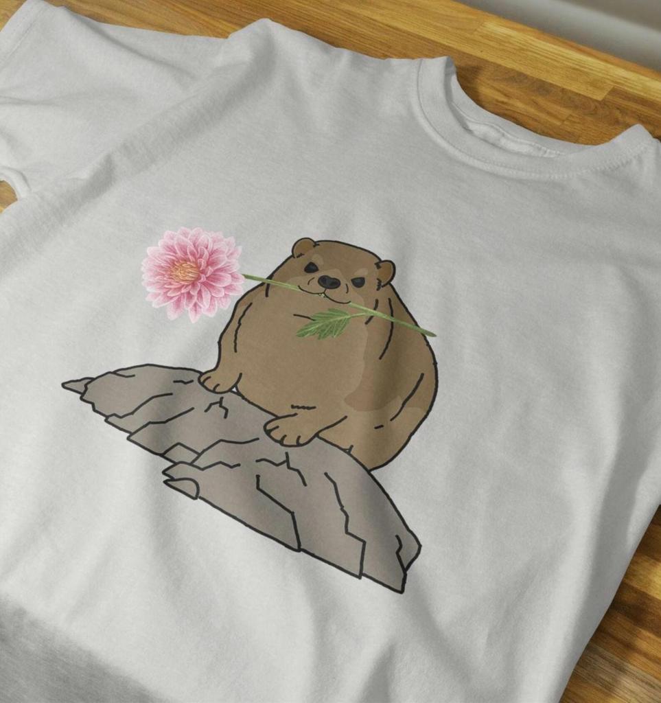 Hyrax Flower Unisex T-Shirt, Hyrax Shirt, Cute Hyrax, Angry Hyrax, Hyrax Meme, Hyrax Scream, Valentines Hyrax, Hyrax Love, Awawa