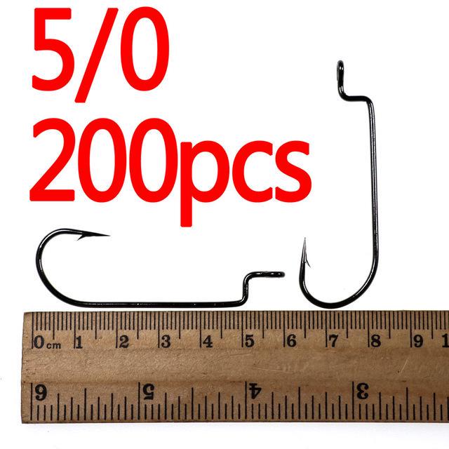 200 шт. крючок с узким зазором для каролинской установки, мягкий крючок для наживки для ловли окуня, крючки для привязывания окуня 5/0 4/0 2/0 2 4 6