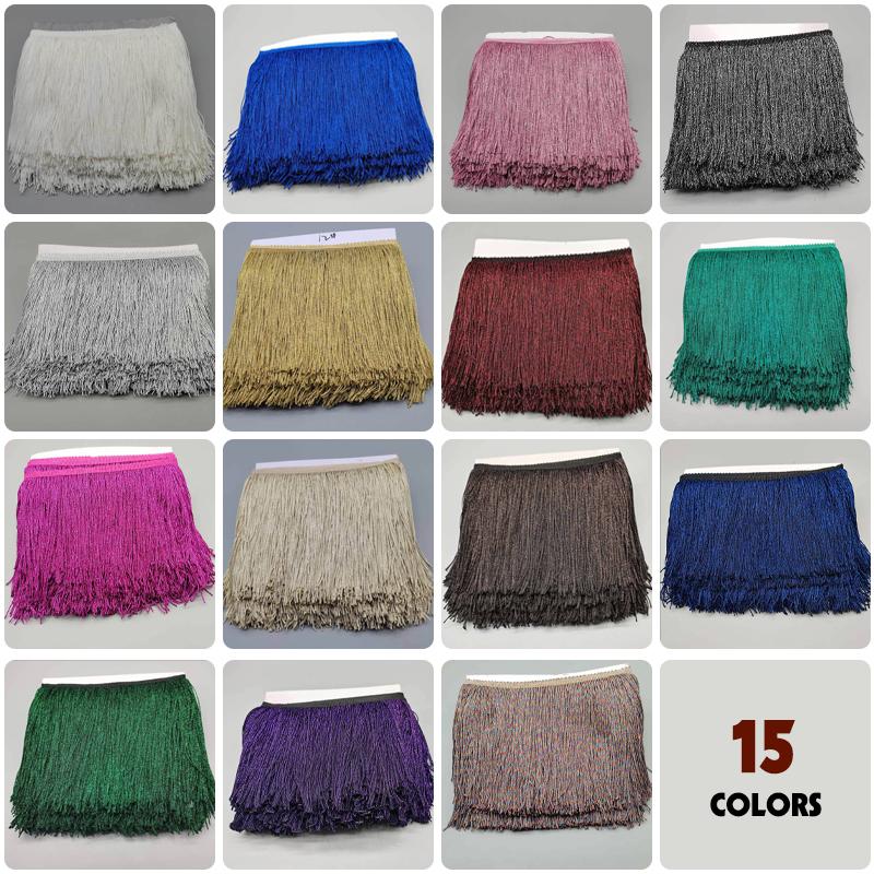 10 метров 15 см длинная бахрома кружево кисточка полиэстер кружевная отделка лента сшить латинское платье сценическая одежда занавес DIY аксессуары