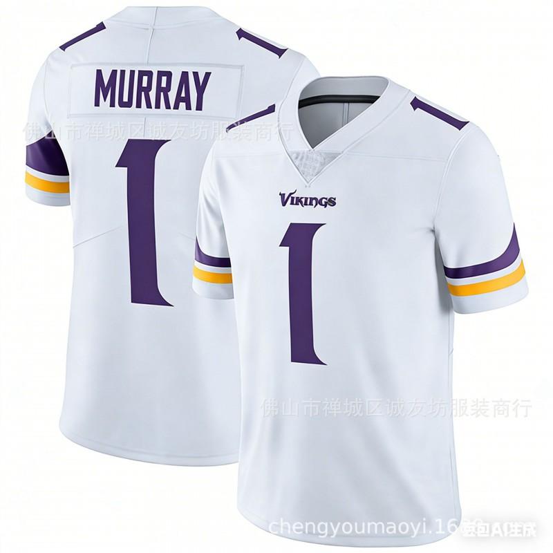 Mens Vikings 1 White Murray Rugby Jersey Sports Training Game Top S-XXXL