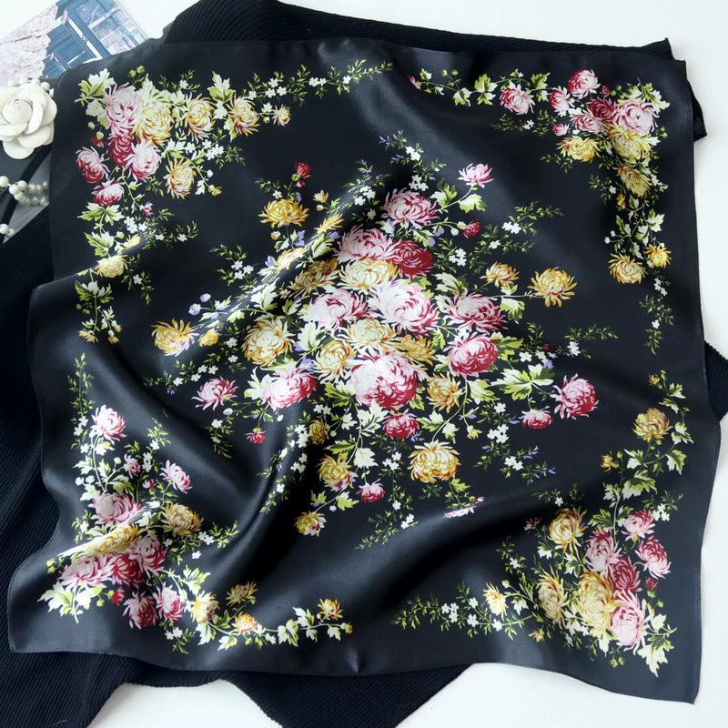 Hangzhou Natural Real Silk Scarf Neck Kerchief Foulard Female Bandana Scarves Women Hijab Shawl Wraps Square Headkerchief