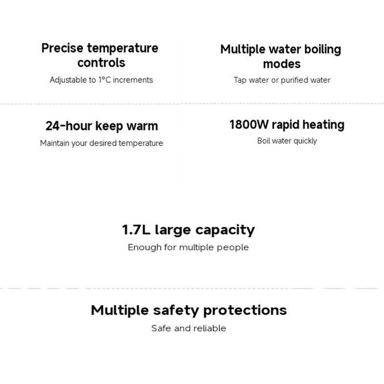 Xiaomi Умный чайник 2 Pro Xiaomi Mijia Термостатический электрический чайник 2 Pro Интеллектуальный светодиодный дисплей Экран Плавная регулировка температуры Чайник