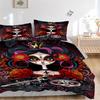3pcs Sugar Skull Illustration Duvet Cover Set, Cover For Bedroom Guest Room (1 Duvet Cover + 2 Pillowcase, Without Quilt),  yy250922204