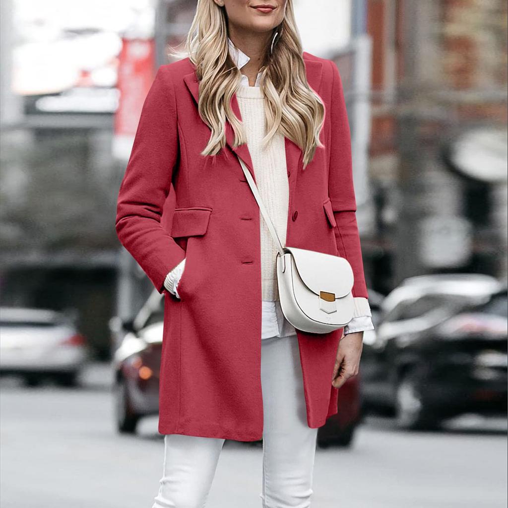 Women's Autumn And Winter Woolen Coat Cardigan Single Breasted Jacket