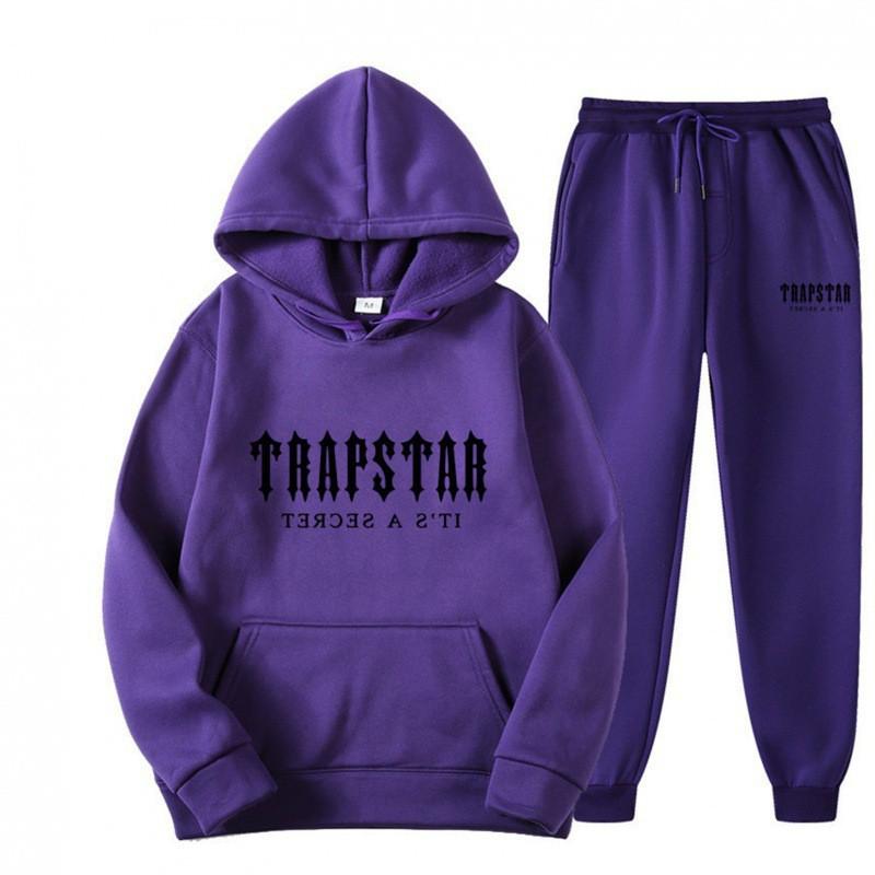 Mens Womens Hooded Fleece-Lined Casual Sweatshirt Set Winter Warm Sportswear Outfit