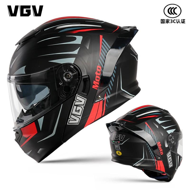 Full Face Motorcycle Helmet Flip-Up Modular Dual Lens DOT CCC Certified All Season Adult Unisex ABS