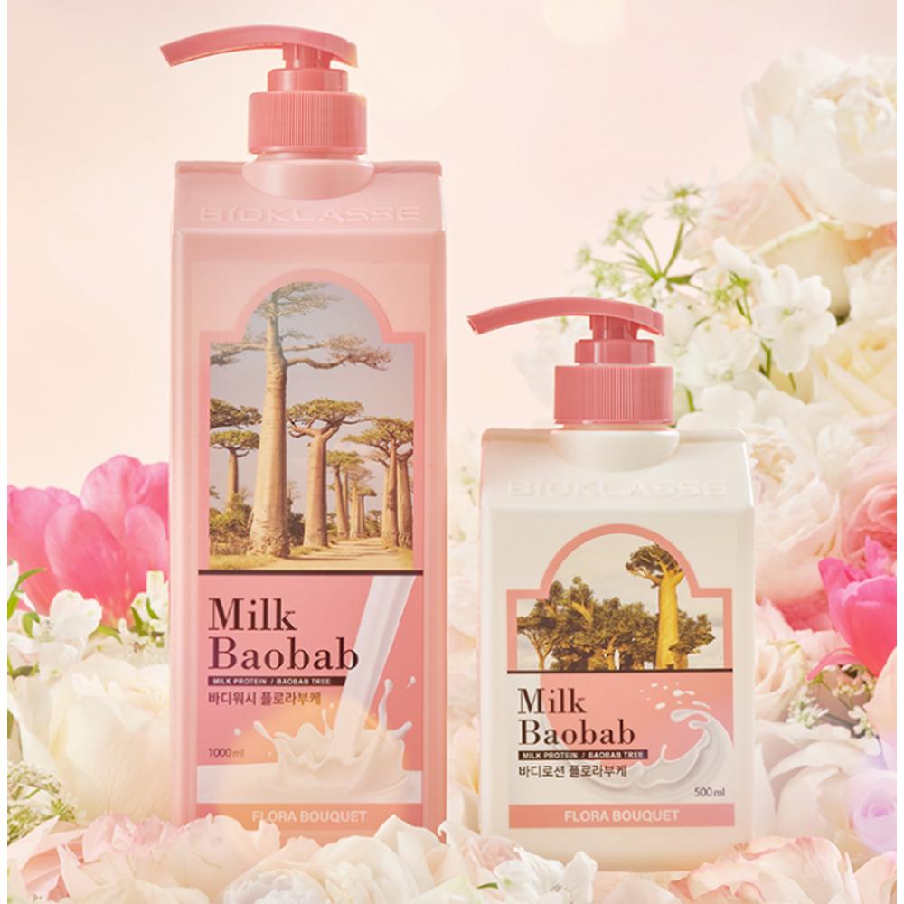 Milk Baobab Гель для душа Flora Bouquet Fragrance, 1 л, 1 шт.