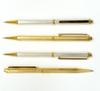 Brass hexagonal rotating engraved ballpoint pen and mechanical set of in a gold pencil, 2, high-quality box, K7-6KS-1-K