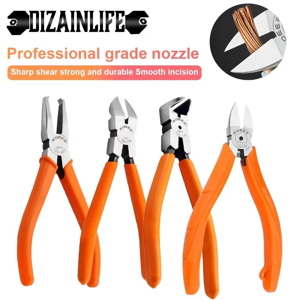 6" Plastic Cutting Pliers Multi Functional Steel Nipper Double-Edged CR-V Tip Electrical Wire Cutters for Sprue Burrs Hand Tool