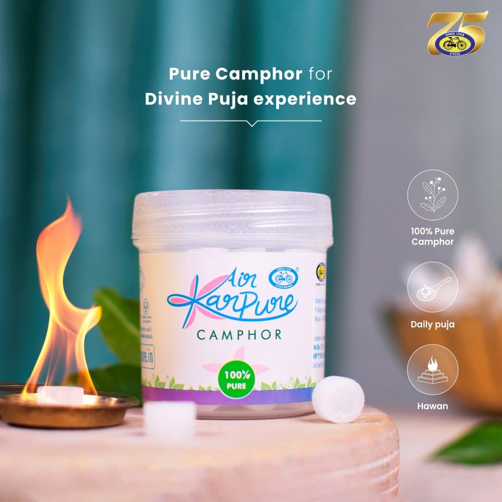 Электрический диффузор Cycle Pure Air Karpure с камфорой для дома и офиса с банкой камфоры (52 таблетки) | Керамическая Капур Дани Электрическая с Вкл/Выкл